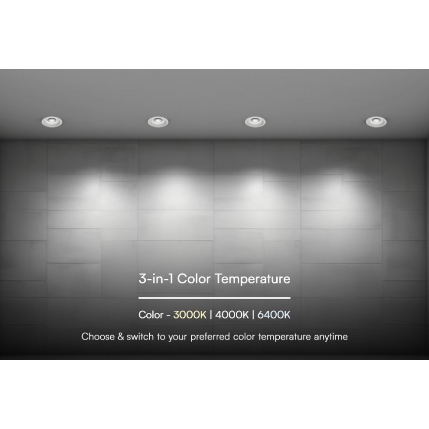 Χωνευτό Φωτιστικό LED LED/24W/230V 3000/4000/6400K ø 13,5 cm λευκό