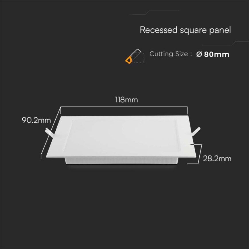 Χωνευτό Φωτιστικό LED LED/3W/230V 9x9 cm 6500K λευκό