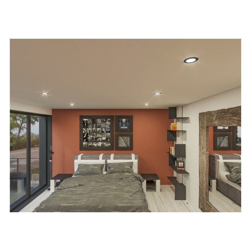 Χωνευτό Φωτιστικό LED LED/6W/230V 3000K διάμετρος 8,5 cm μαύρο