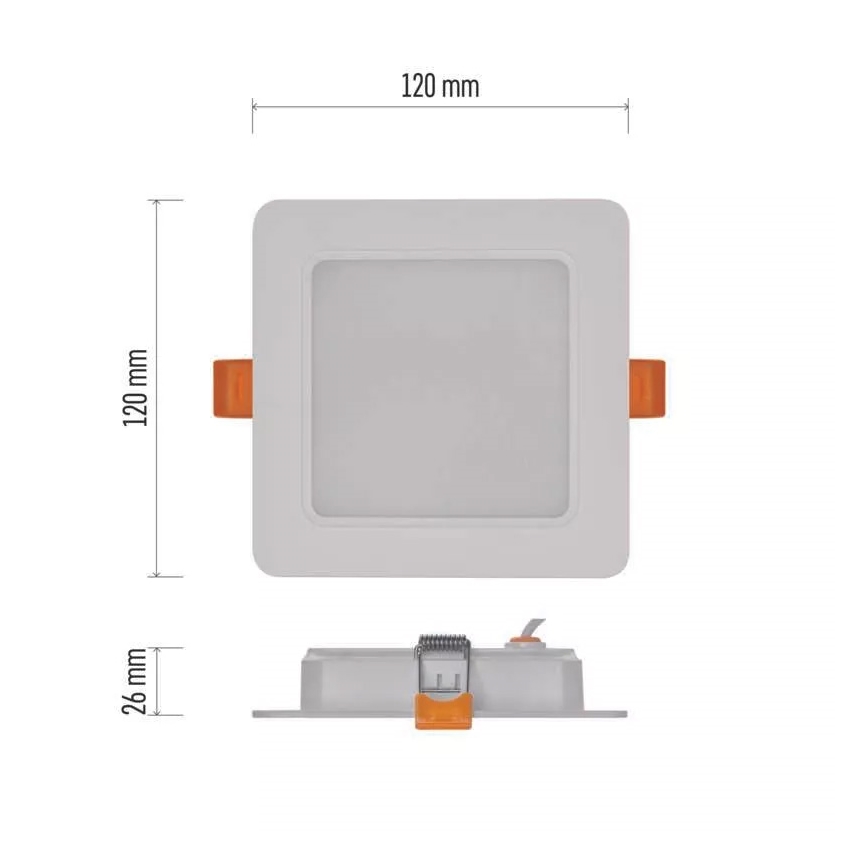 Χωνευτό Φωτιστικό LED LED/9W/230V 12x12 cm λευκό