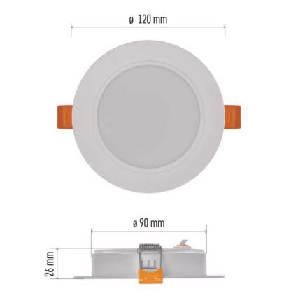 Χωνευτό Φωτιστικό LED LED/9W/230V διάμετρος 12 cm λευκό