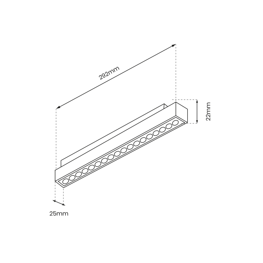 Χωνευτό Φωτιστικό LED MAGNETIC TRACK LED/18W/48V 4000K