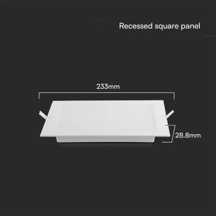 Χωνευτό Φωτιστικό LED SAMSUNG CHIP LED/18W/230V 3000K 22x22 cm λευκό