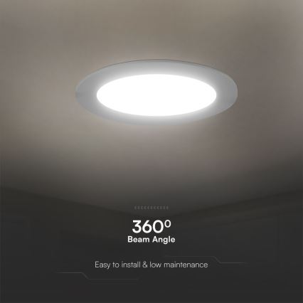 Χωνευτό Φωτιστικό LED SAMSUNG CHIP LED/18W/230V 4000K διάμετρος 22 cm λευκό
