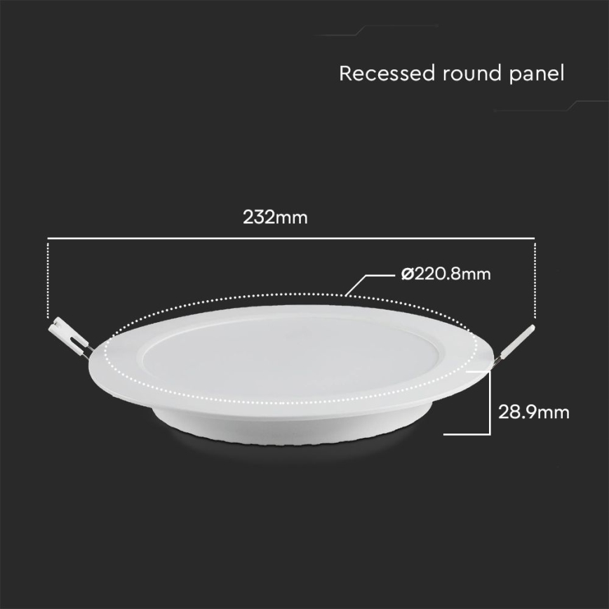 Χωνευτό Φωτιστικό LED SAMSUNG CHIP LED/18W/230V 4000K διάμετρος 22 cm λευκό