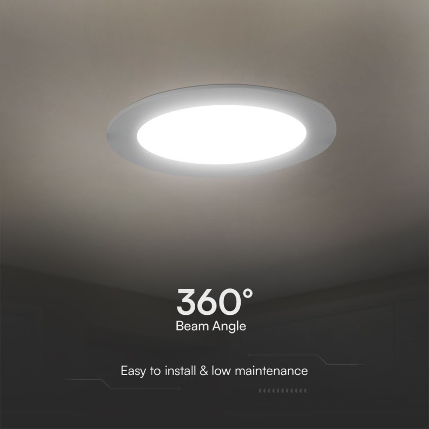 Χωνευτό Φωτιστικό LED SAMSUNG CHIP LED/18W/230V 6500K διάμετρος 22 cm λευκό