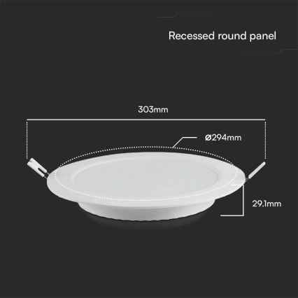 Χωνευτό Φωτιστικό LED SAMSUNG CHIP LED/24W/230V 4000K διάμετρος 29,4 cm λευκό