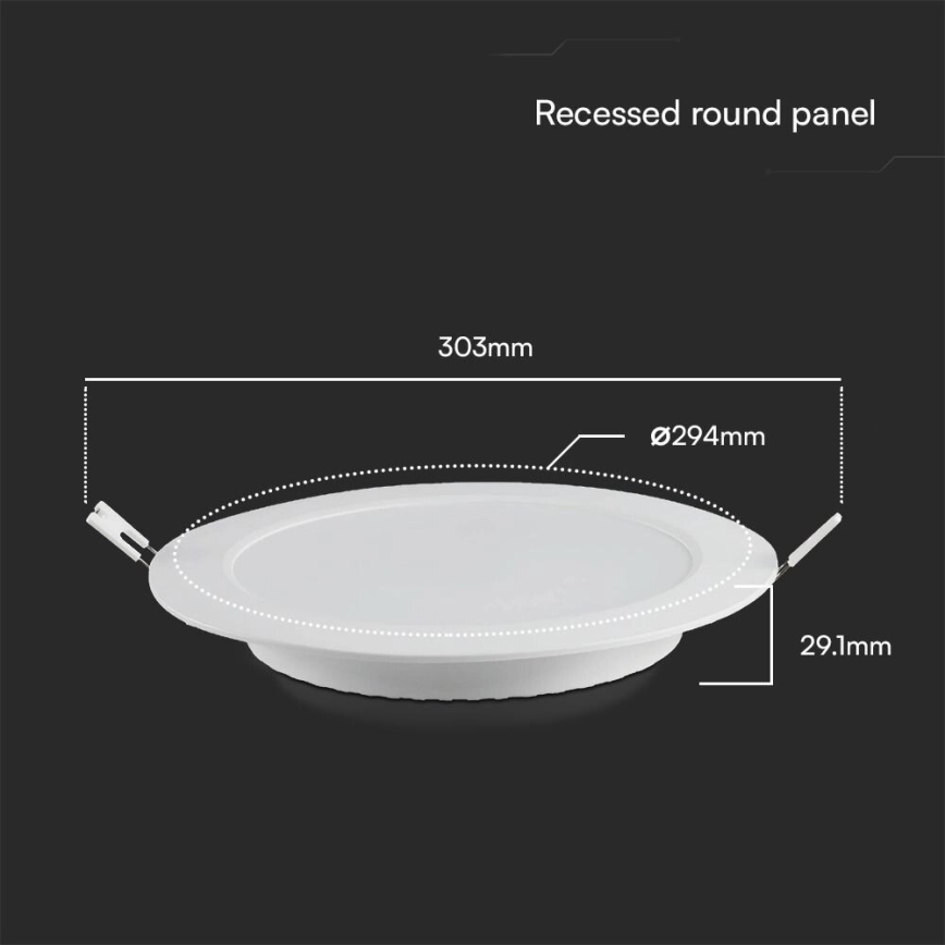 Χωνευτό Φωτιστικό LED SAMSUNG CHIP LED/24W/230V 4000K διάμετρος 29,4 cm λευκό