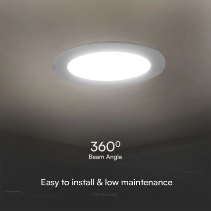 Χωνευτό Φωτιστικό LED SAMSUNG CHIP LED/24W/230V 6500K διάμετρος 29,4 cm λευκό