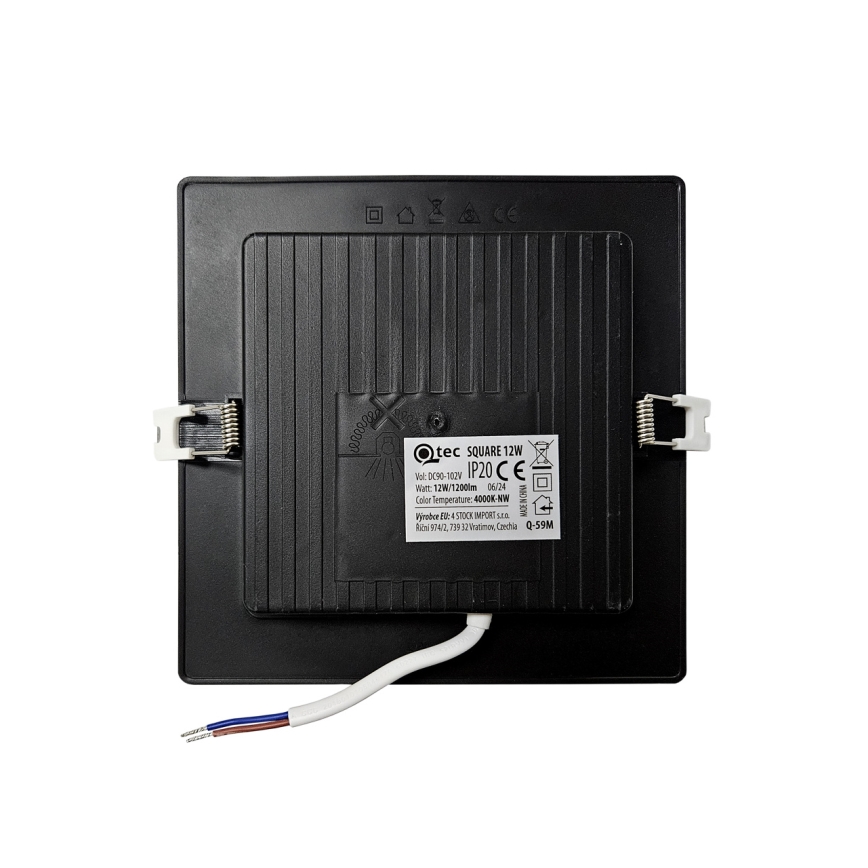Χωνευτό Φωτιστικό LED SQUARE LED/12W/230V 4000K 17x17 cm μαύρο