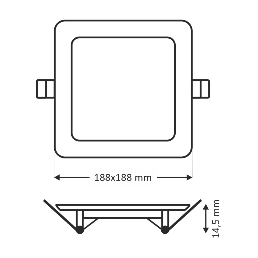 Χωνευτό Φωτιστικό LED SQUARE LED/15W/230V 4200K 18,8x18,8 cm λευκό