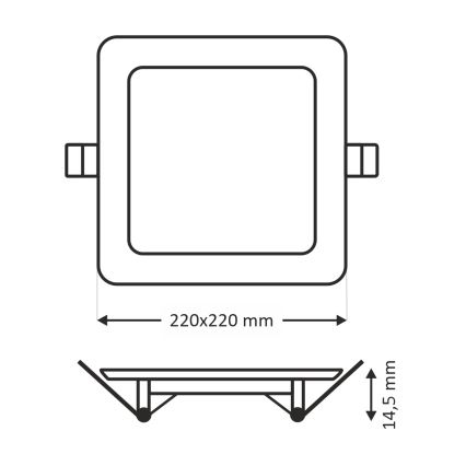Χωνευτό Φωτιστικό LED SQUARE LED/18W/230V 4200K 22x22 cm καφέ