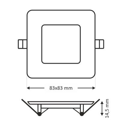 Χωνευτό Φωτιστικό LED SQUARE LED/3W/230V 4200K 8,3x8,3 cm λευκό