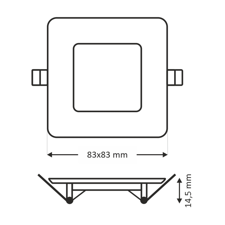 Χωνευτό Φωτιστικό LED SQUARE LED/3W/230V 4200K 8,3x8,3 cm λευκό