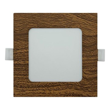 Χωνευτό Φωτιστικό LED SQUARE LED/6W/230V 4200K 11,8x11,8 cm καφέ