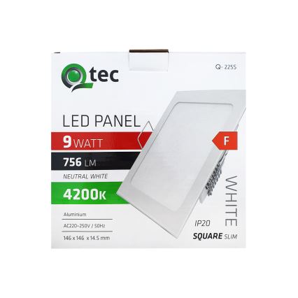Χωνευτό Φωτιστικό LED SQUARE LED/9W/230V 4200K 14,6x14,6 cm λευκό