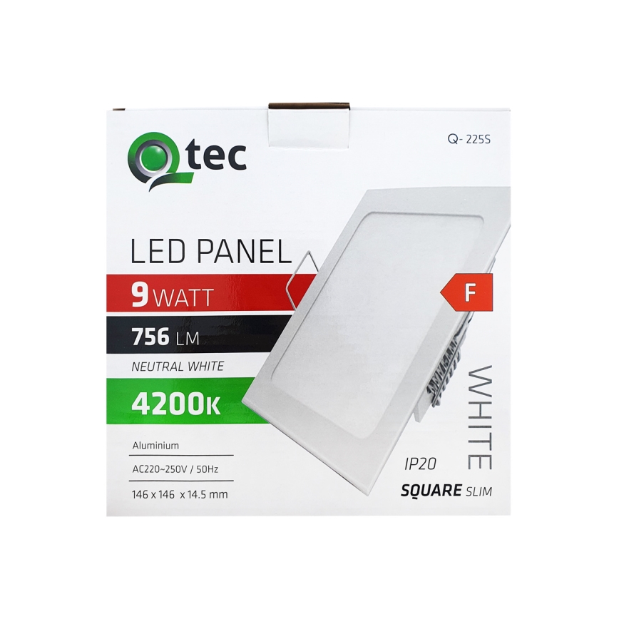 Χωνευτό Φωτιστικό LED SQUARE LED/9W/230V 4200K 14,6x14,6 cm λευκό