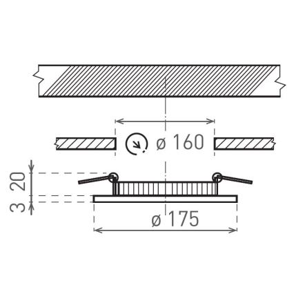 Χωνευτό Φωτιστικό LED VEGA LED/12W/230V 2900/3900/5800K διάμετρος 17,5 cm μαύρο