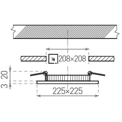 Χωνευτό Φωτιστικό LED VEGA LED/18W/230V 2900/3900/5800K 22,5x22,5 cm λευκό