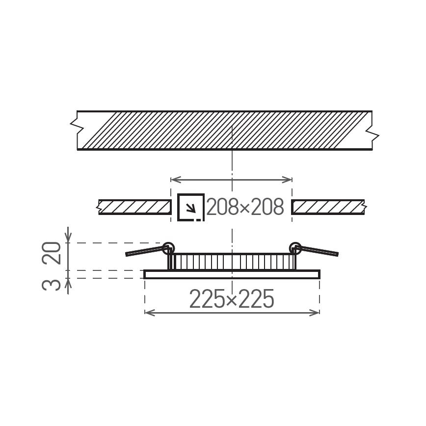 Χωνευτό Φωτιστικό LED VEGA LED/18W/230V 2900/3900/5800K 22,5x22,5 cm λευκό
