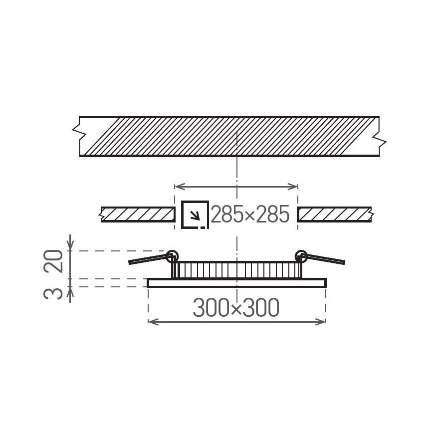 Χωνευτό Φωτιστικό LED VEGA LED/24W/230V 2900/3900/5800K 30x30 cm λευκό