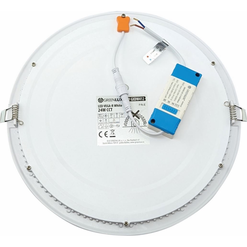 Χωνευτό Φωτιστικό LED VEGA LED/24W/230V 2900/3900/5800K διάμετρος 30 cm λευκό