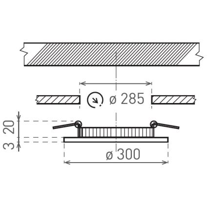 Χωνευτό Φωτιστικό LED VEGA LED/24W/230V 2900/3900/5800K διάμετρος 30 cm λευκό