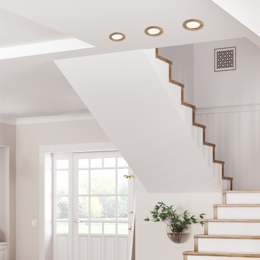 Χωνευτό Φωτιστικό LED WOODY SPOT LED/12,5W/230V 3000K καρυδιά ø 16 cm