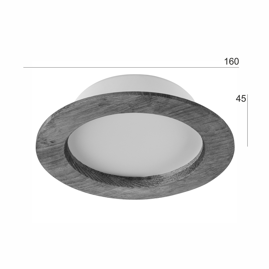 Χωνευτό Φωτιστικό LED WOODY SPOT LED/12,5W/230V 3000K καρυδιά ø 16 cm