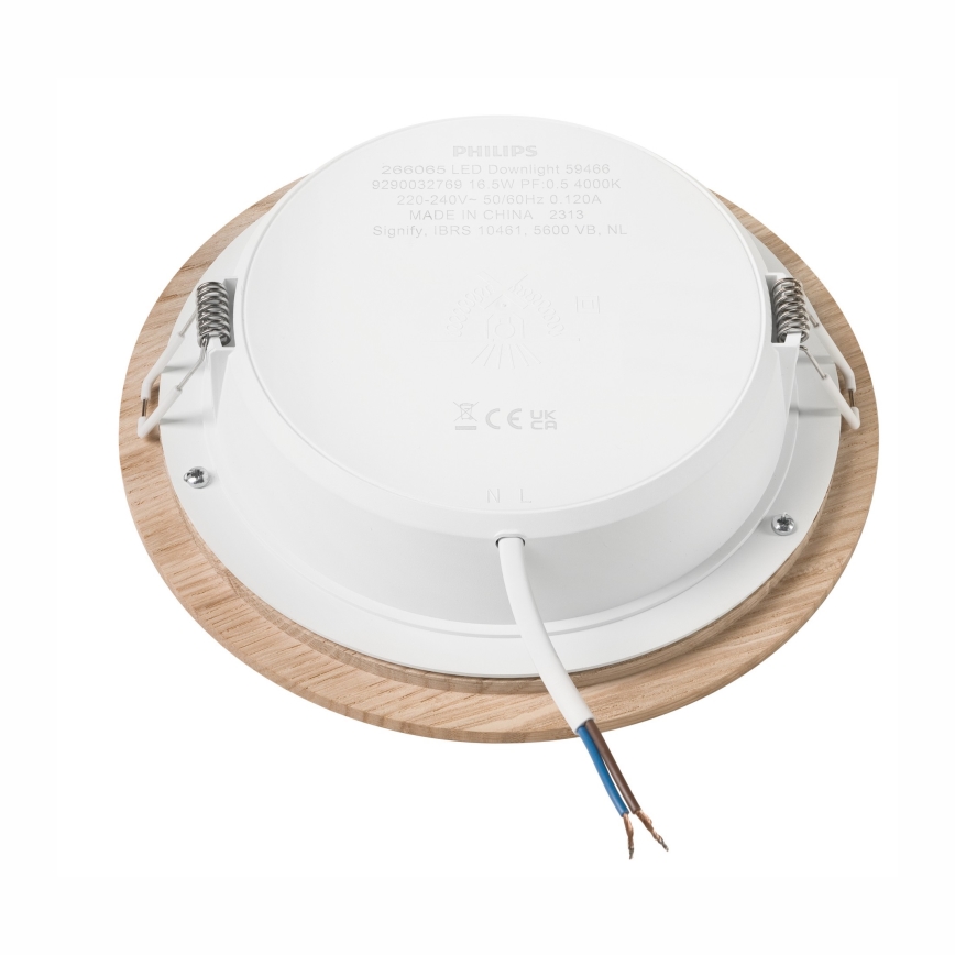 Χωνευτό Φωτιστικό LED WOODY SPOT LED/16,5W/230V 4000K δρυς ø 18,5 cm
