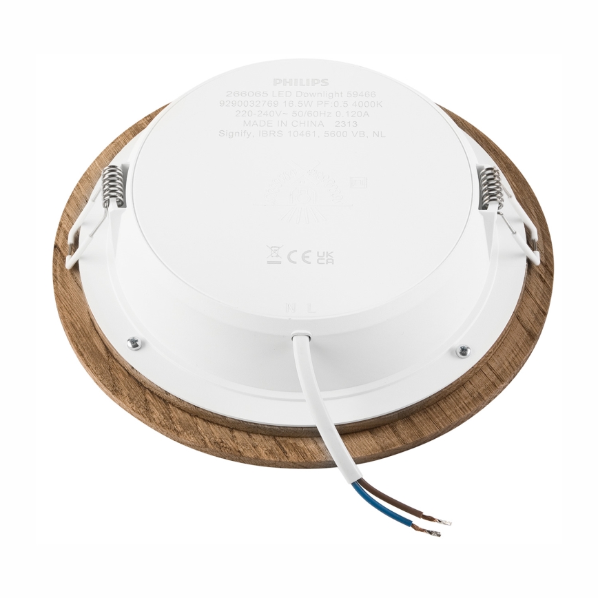Χωνευτό Φωτιστικό LED WOODY SPOT LED/16,5W/230V 4000K καρυδιά ø 18,5 cm
