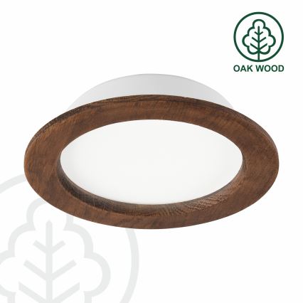 Χωνευτό Φωτιστικό LED WOODY SPOT LED/16,5W/230V 4000K κεράσι ø 18,5 cm