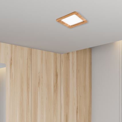 Χωνευτό Φωτιστικό LED WOODY SPOT LED/17W/230V 3000K δρυς 18,5x18,5 cm