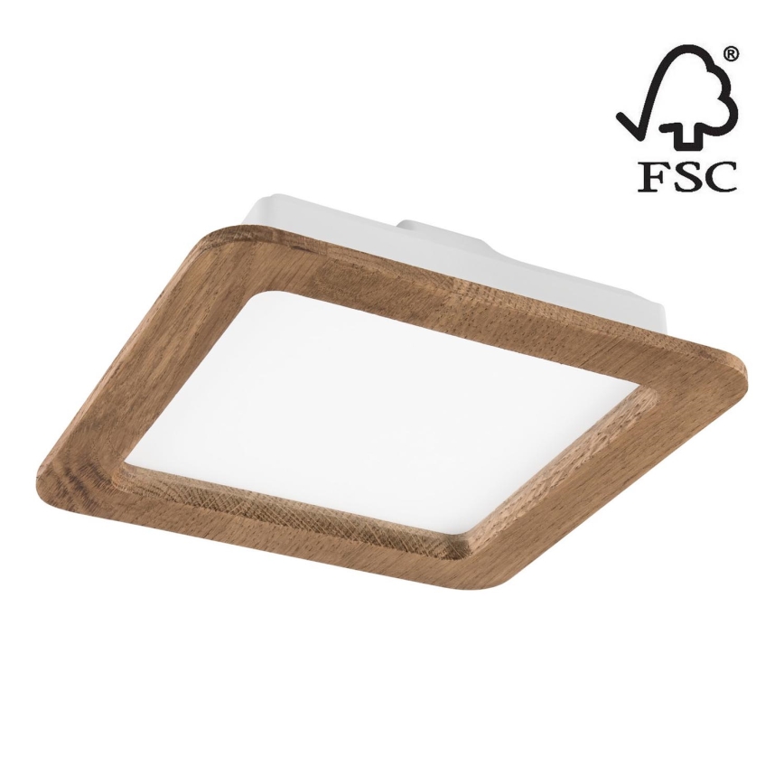 Χωνευτό Φωτιστικό LED WOODY SPOT LED/17W/230V 3000K καρυδιά 18,5x18,5 cm