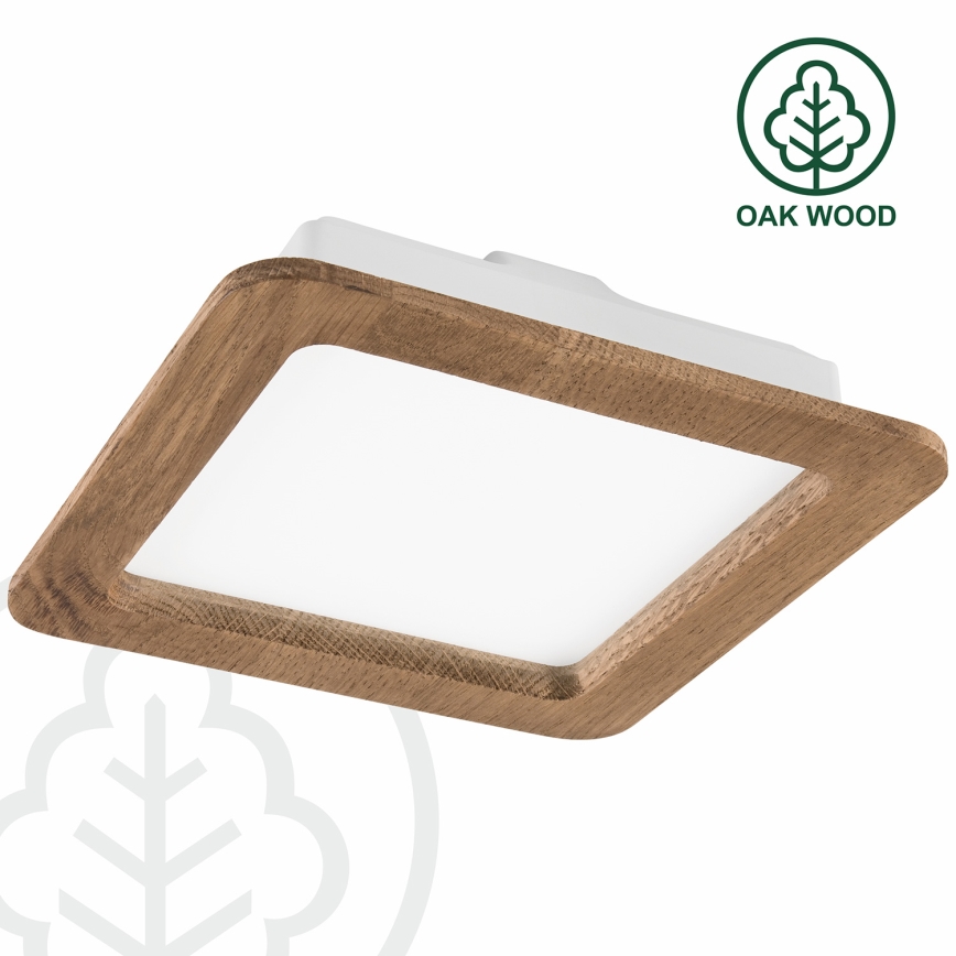 Χωνευτό Φωτιστικό LED WOODY SPOT LED/17W/230V 3000K καρυδιά 18,5x18,5 cm