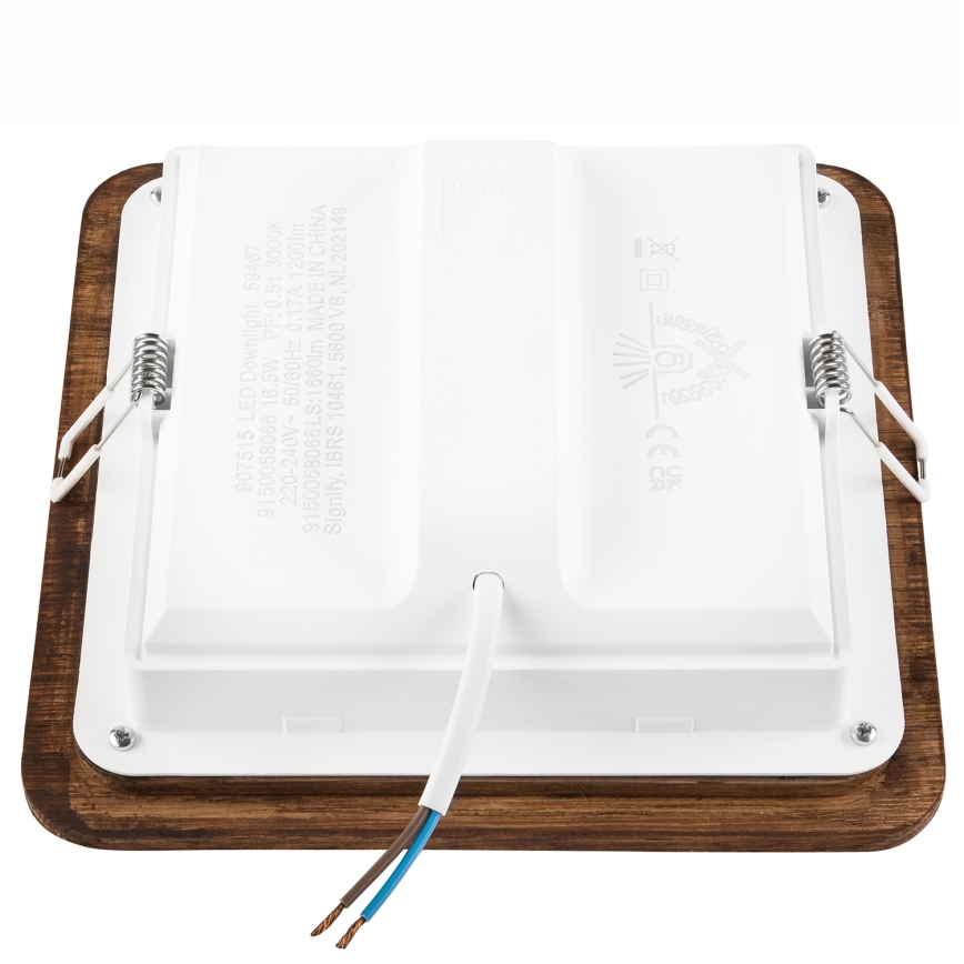 Χωνευτό Φωτιστικό LED WOODY SPOT LED/17W/230V 3000K κεράσι 18,5x18,5 cm