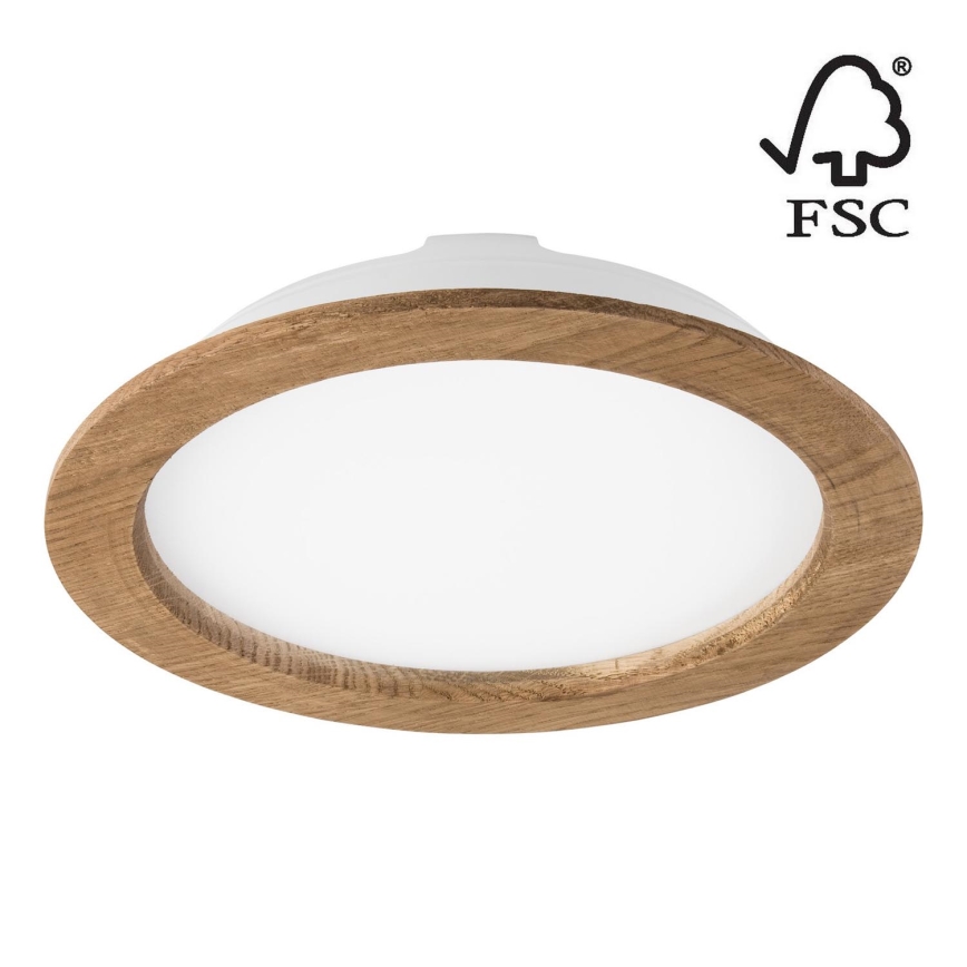 Χωνευτό Φωτιστικό LED WOODY SPOT LED/23,5W/230V 4000K καρυδιά ø 23,5 cm