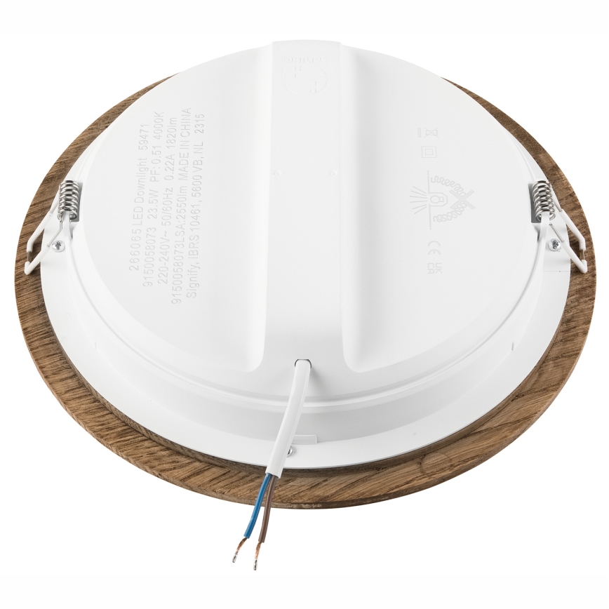 Χωνευτό Φωτιστικό LED WOODY SPOT LED/23,5W/230V 4000K καρυδιά ø 23,5 cm