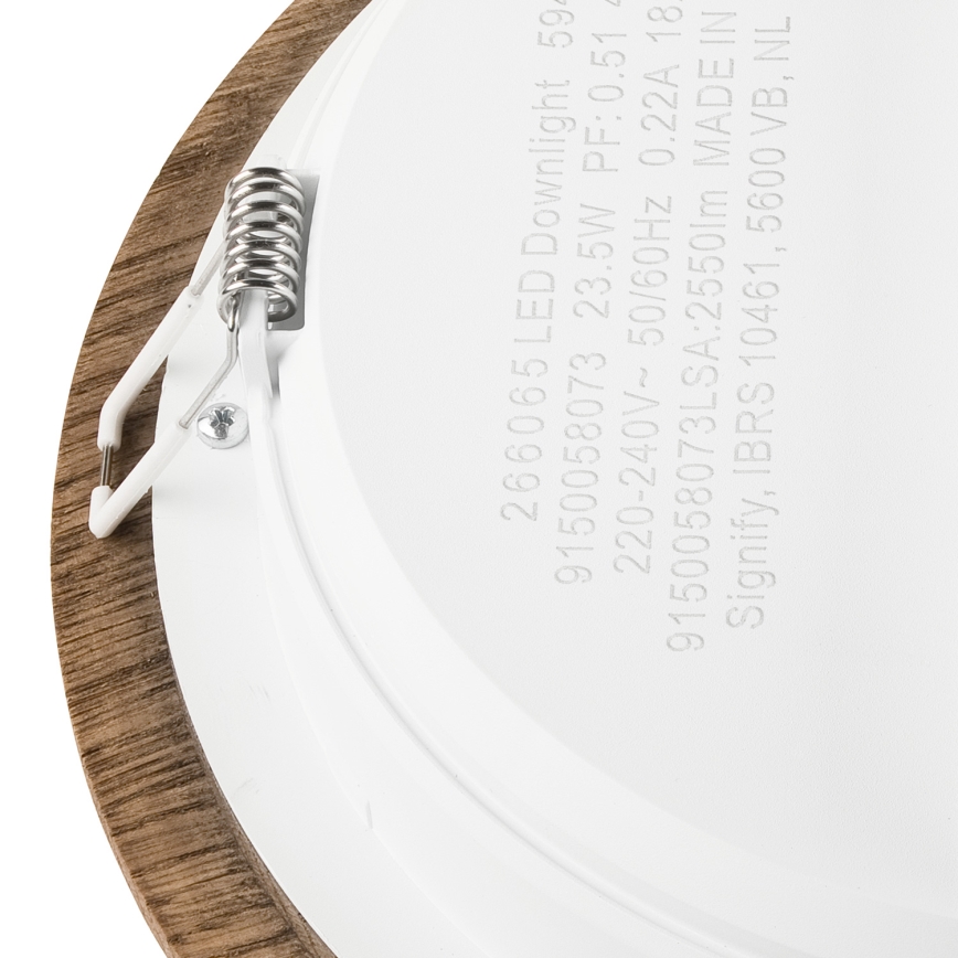 Χωνευτό Φωτιστικό LED WOODY SPOT LED/23,5W/230V 4000K καρυδιά ø 23,5 cm