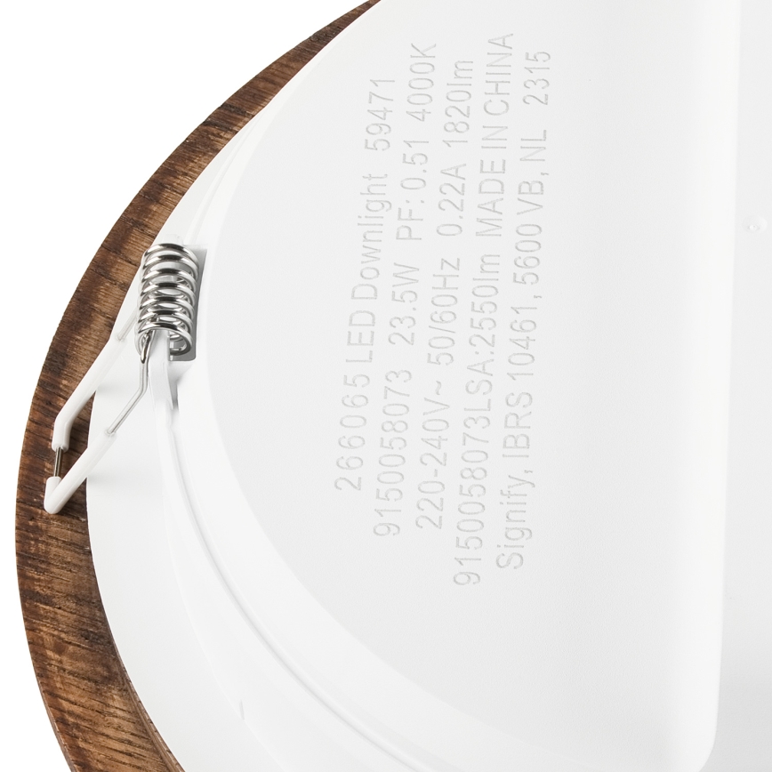 Χωνευτό Φωτιστικό LED WOODY SPOT LED/23,5W/230V 4000K κεράσι ø 23,5 cm