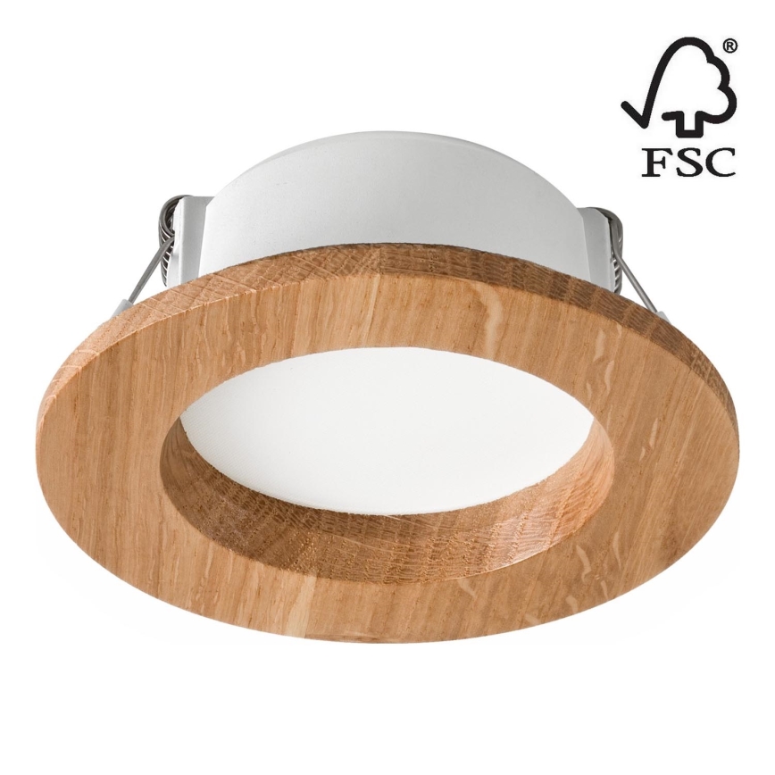 Χωνευτό Φωτιστικό LED WOODY SPOT LED/5,5W/230V 4000K δρυς ø 10 cm