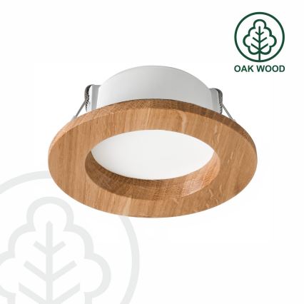 Χωνευτό Φωτιστικό LED WOODY SPOT LED/5,5W/230V 4000K δρυς ø 10 cm