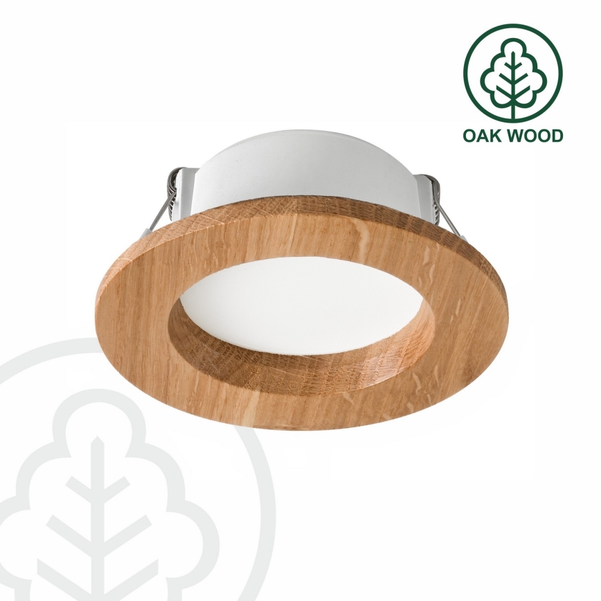 Χωνευτό Φωτιστικό LED WOODY SPOT LED/5,5W/230V 4000K δρυς ø 10 cm
