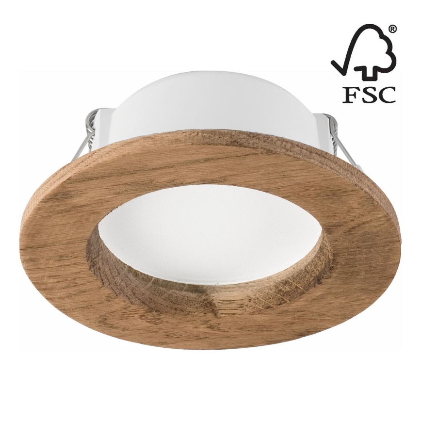 Χωνευτό Φωτιστικό LED WOODY SPOT LED/5,5W/230V 4000K καρυδιά ø 10 cm