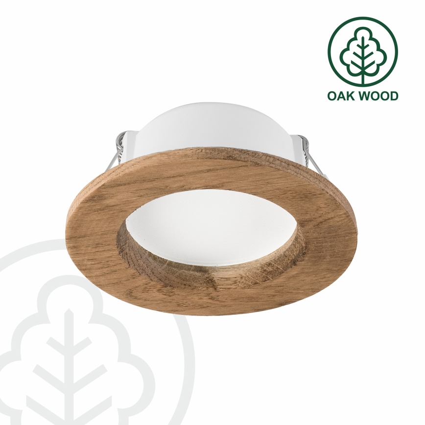 Χωνευτό Φωτιστικό LED WOODY SPOT LED/5,5W/230V 4000K καρυδιά ø 10 cm