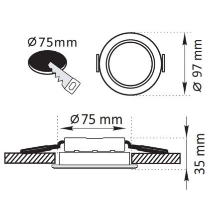 Χωνευτό Φωτιστικό LED ZOE LED/4,8W/230V ασήμι