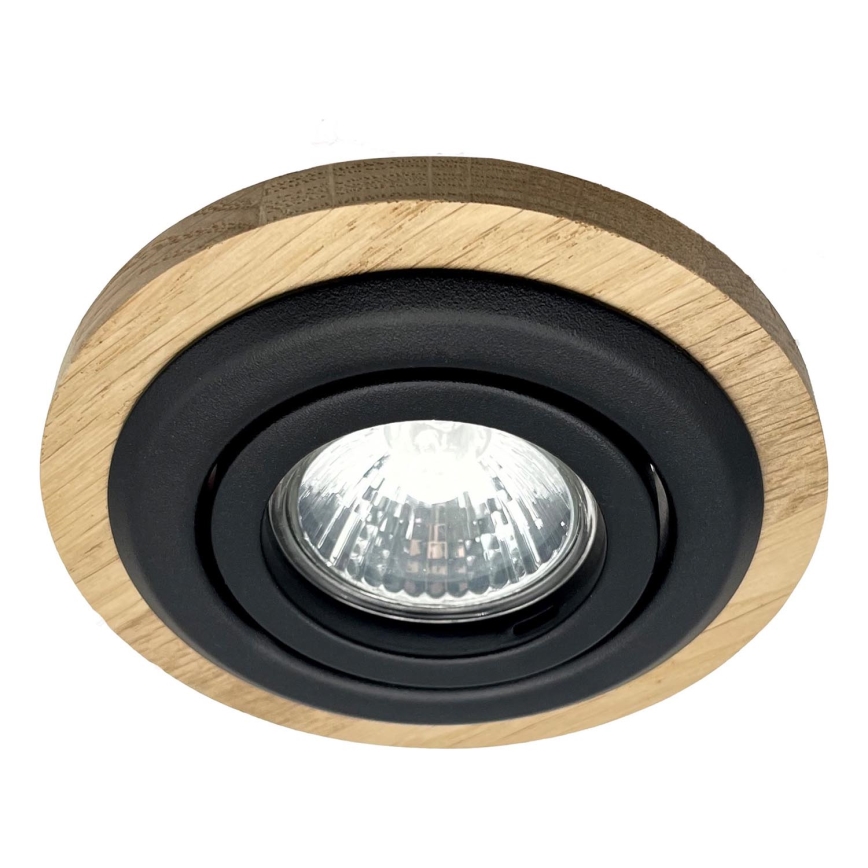 Χωνευτό φωτιστικό TOBBY 1xG9/20W/230V διάμετρος 11,5 cm δρυς/μαύρο