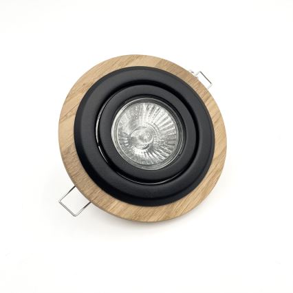 Χωνευτό φωτιστικό TOBBY 1xG9/20W/230V διάμετρος 11,5 cm δρυς/μαύρο