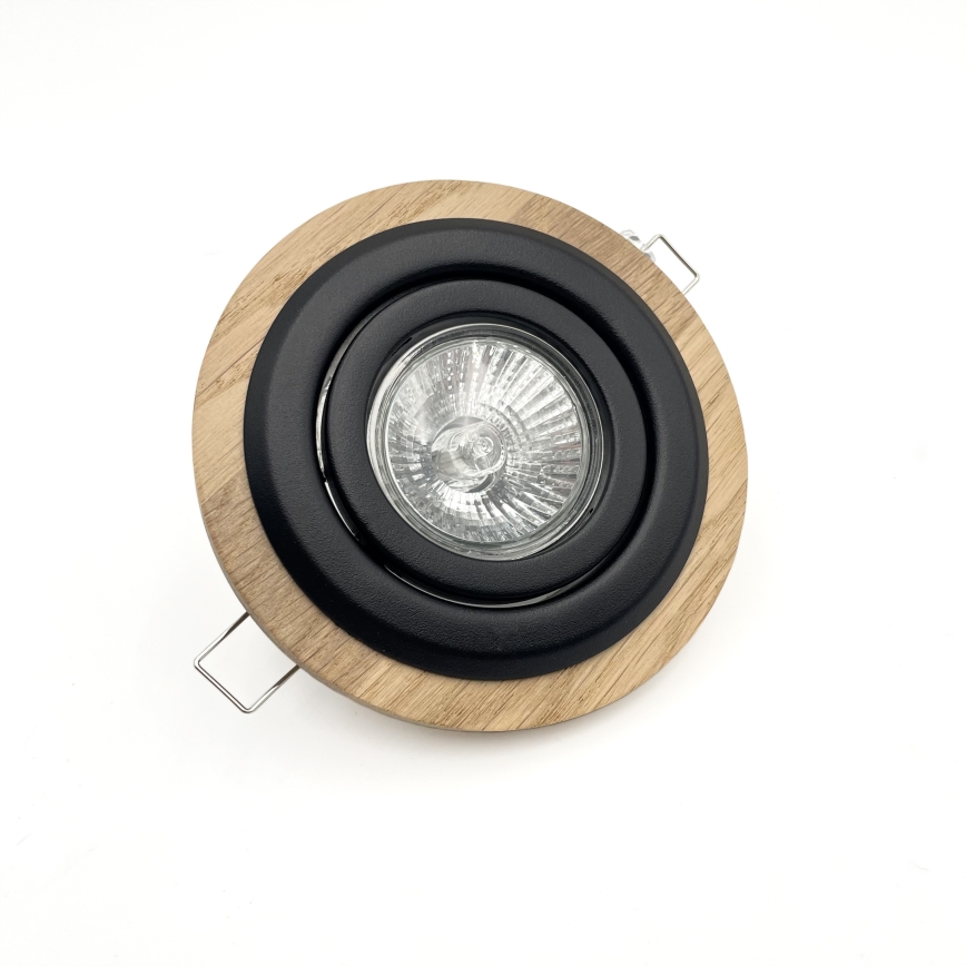 Χωνευτό φωτιστικό TOBBY 1xG9/20W/230V διάμετρος 11,5 cm δρυς/μαύρο