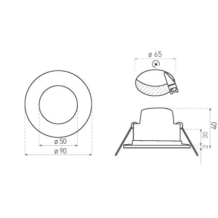 Χωνευτό Φωτιστικό μπάνιου LED BONO LED/5W/230V 3000K IP65 μαύρο
